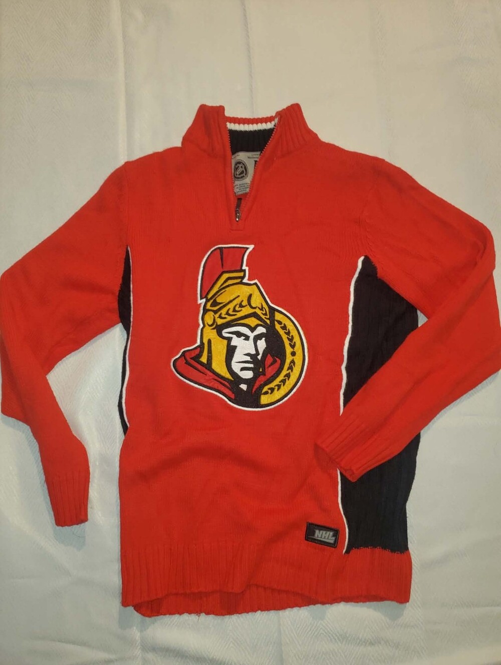 Men's Ottawa Senators Red NHL Sweater - Team Logo Quarter-Zip